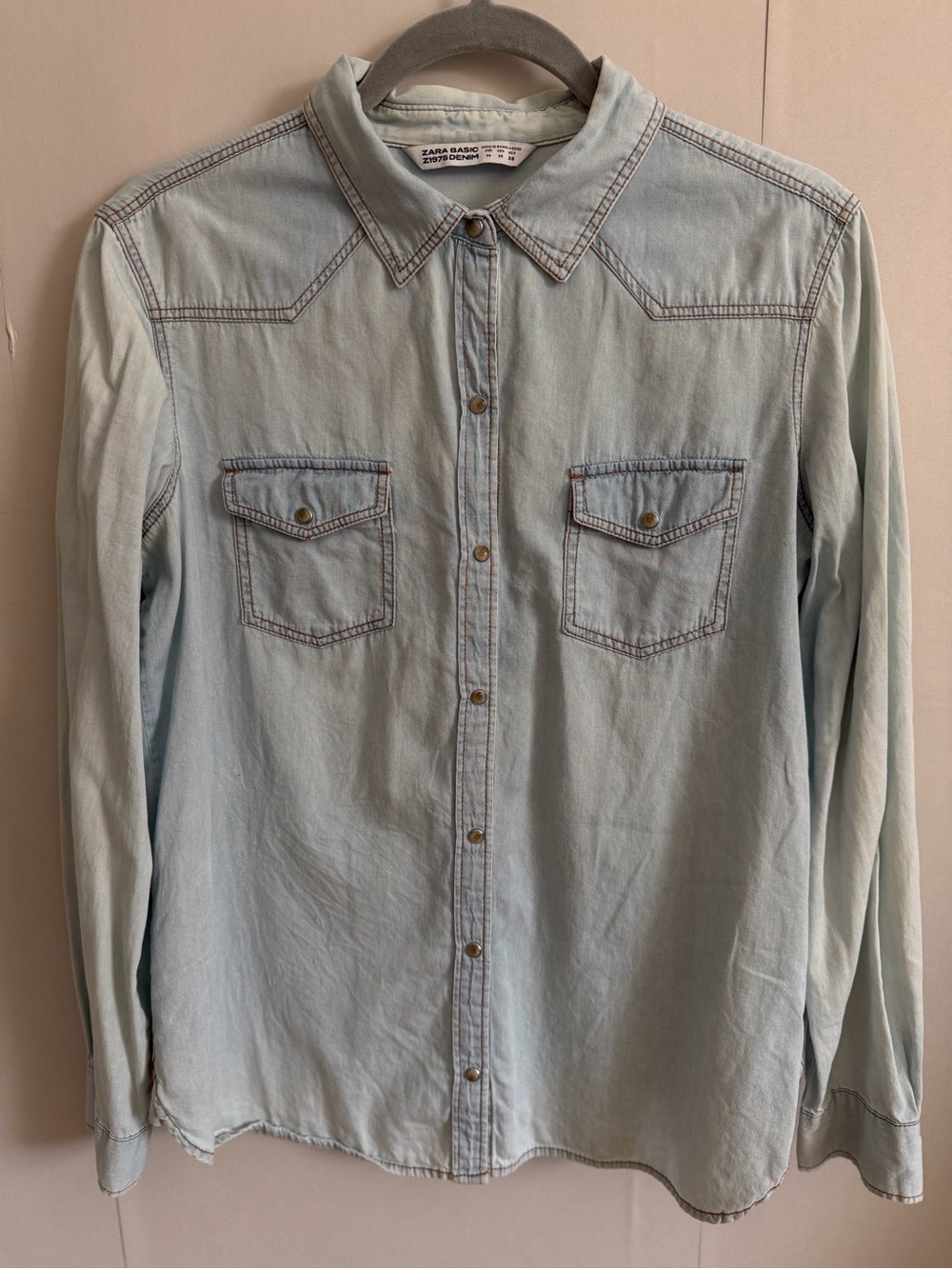 Zara vintage Denim Button down Shirt